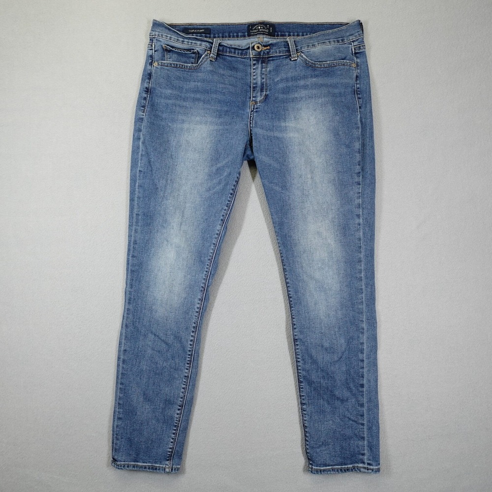 Lucky Brand Jeans Women 14/32 Blue Charlie Skinny Mid Rise Denim Casual Pants